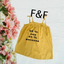 FF Льняная Красивая женская майка  желтая EUR 44