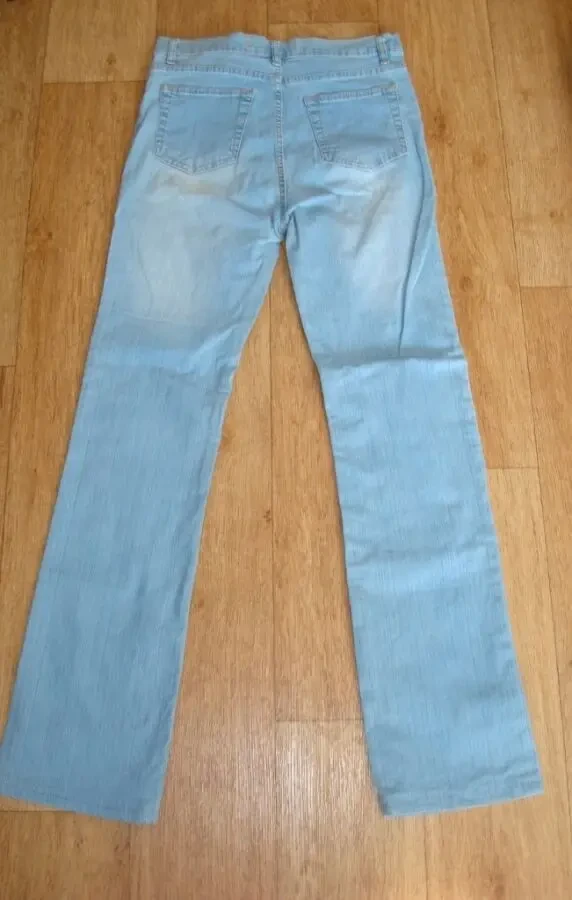 lexus красивые женские джинсы голубые с украшением высокая посадка 4