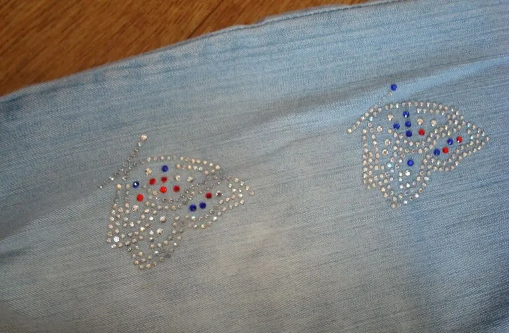 lexus красивые женские джинсы голубые с украшением высокая посадка 5