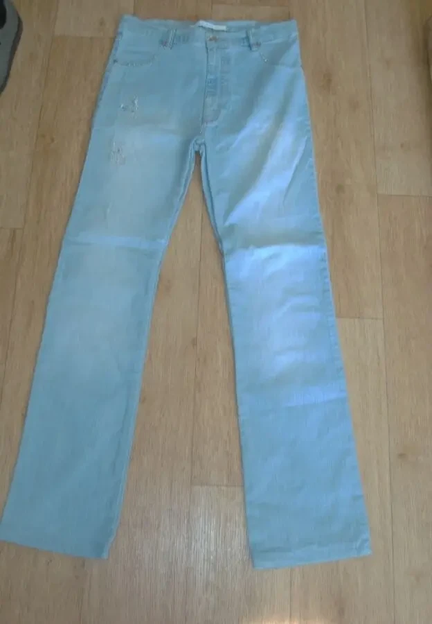 lexus красивые женские джинсы голубые с украшением высокая посадка 2