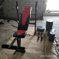 Скамья тренировочная для жима штанга 80кг