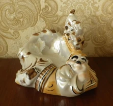 Пепельница Охотник с собакой в засаде позолота 1 сорт Мусиенко Киев