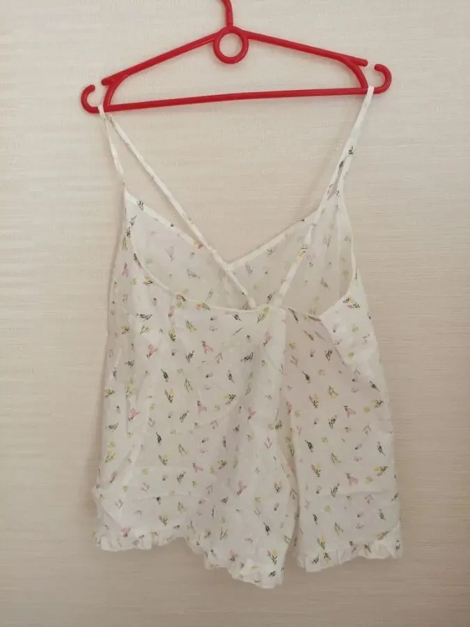 Dream Майка женская бельевая/пижамная белая в принт 16 хлопок 6