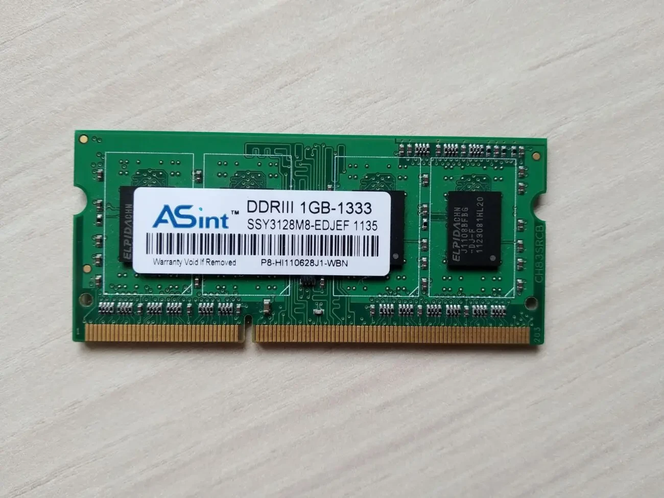 So-Dimm DDR3 1GB ASint 1333MHz PC3-10600 (пам'ять до ноутбука, ОЗУ)