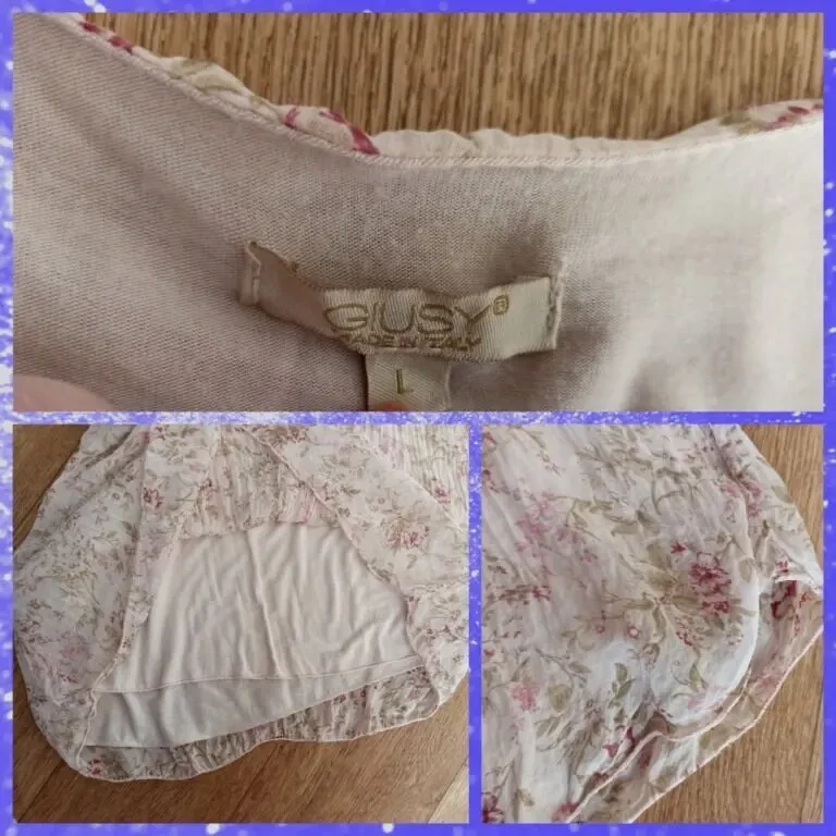 Giusy Шелк вискоза Красивая женская футболка двойная с майкой Италия L 9