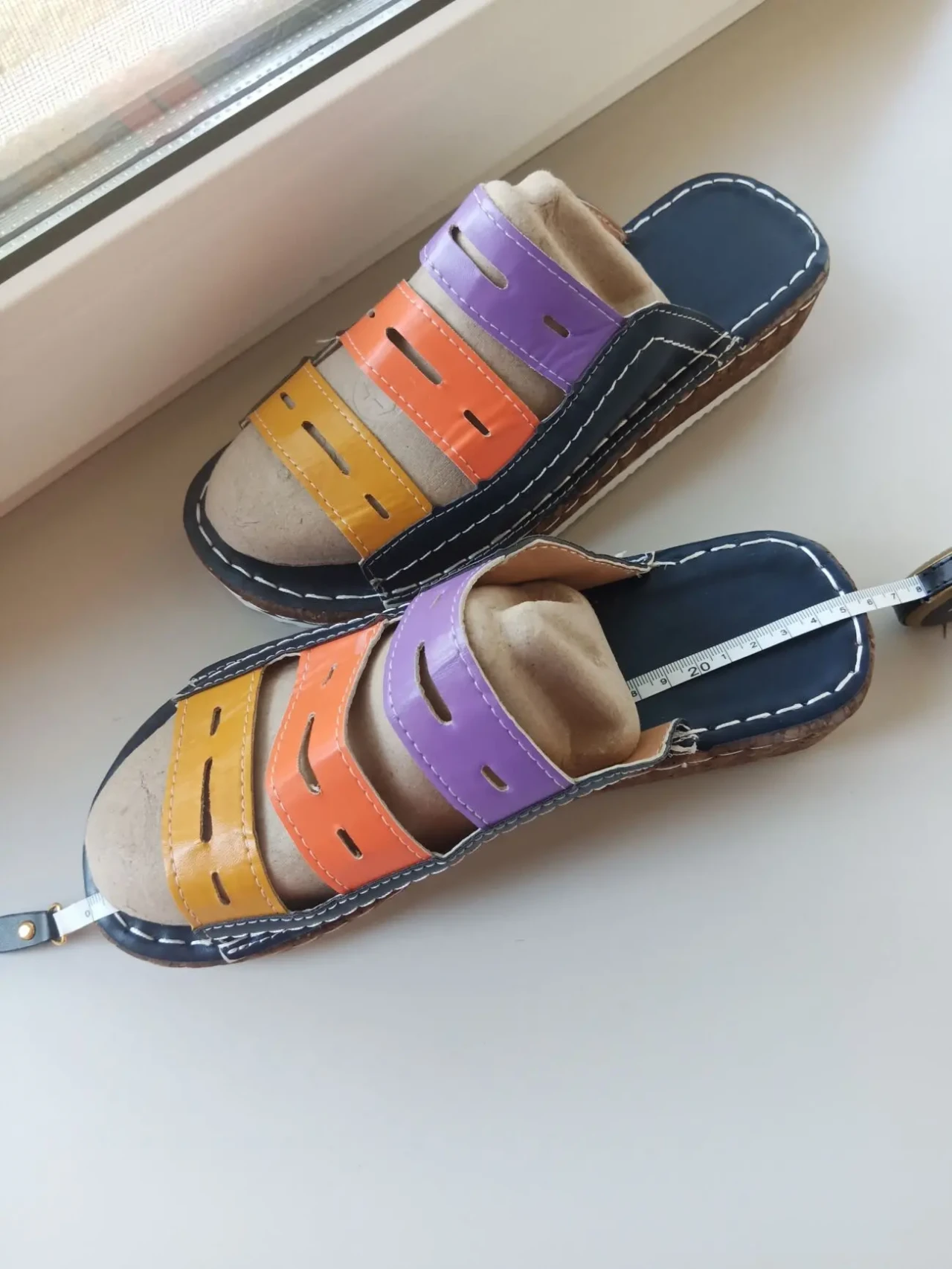 Шлепанцы разноцветные, яркие, длина 25.5 см 3