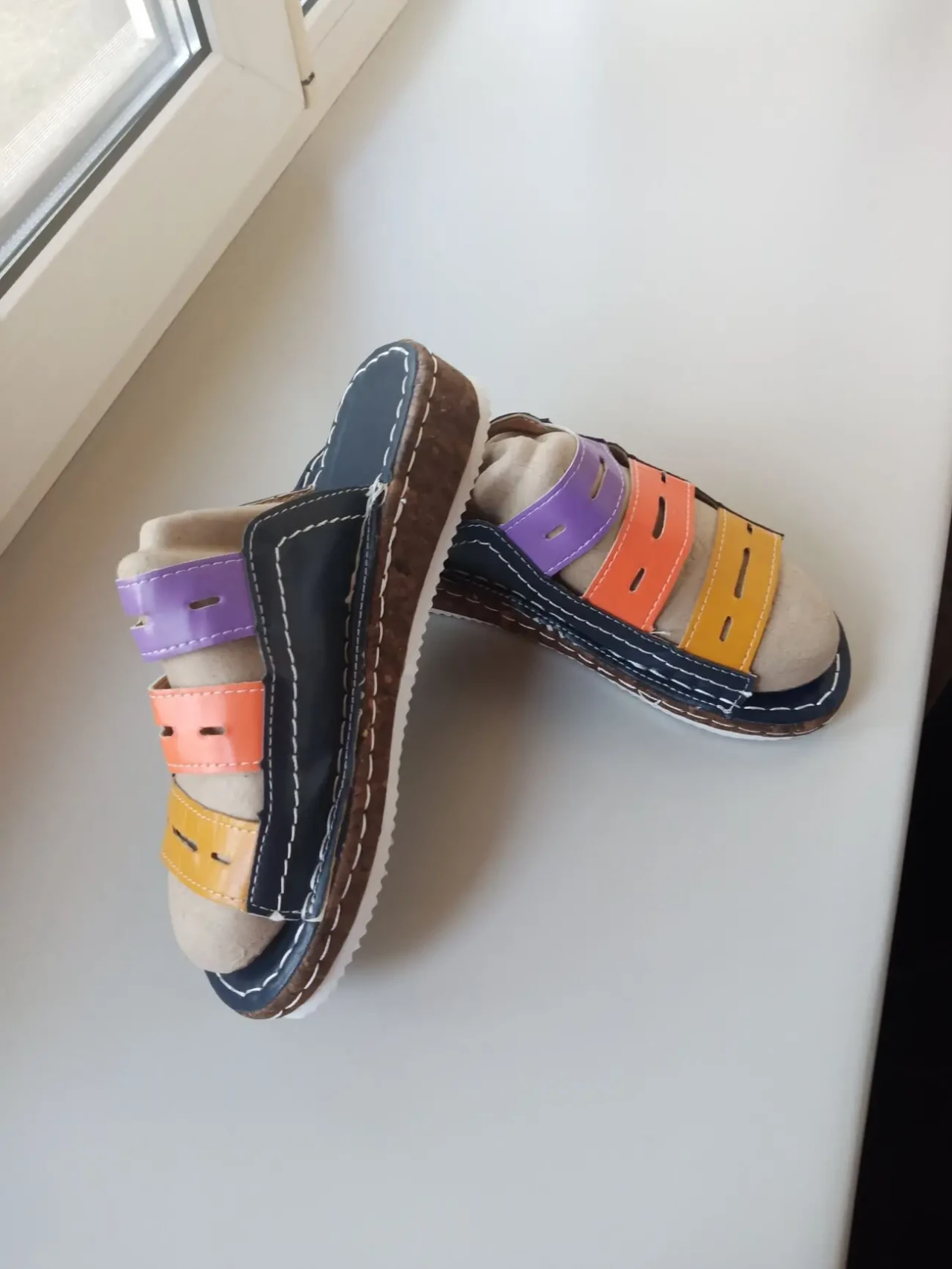 Шлепанцы разноцветные, яркие, длина 25.5 см 4