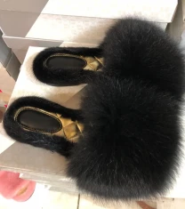 Акція!Елітні тапки з фінського песця та норки