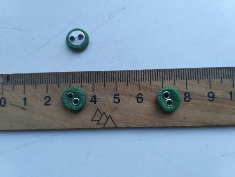 Гудзики пуговицы мини  зеленые 3 шт , д 10 мм 4