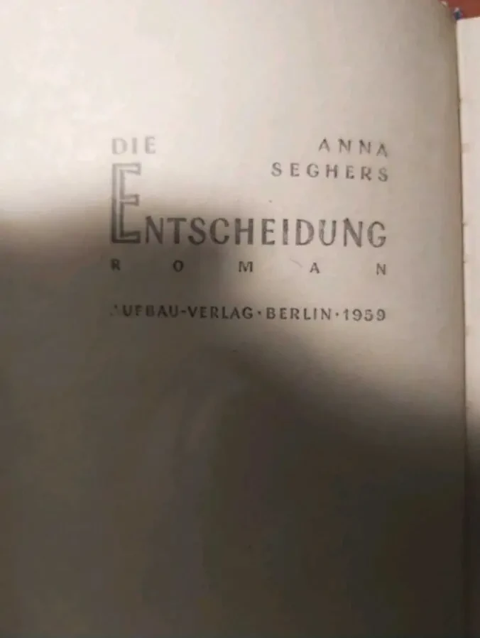 Анна Зегерс Решение 1961 год. изд. 2