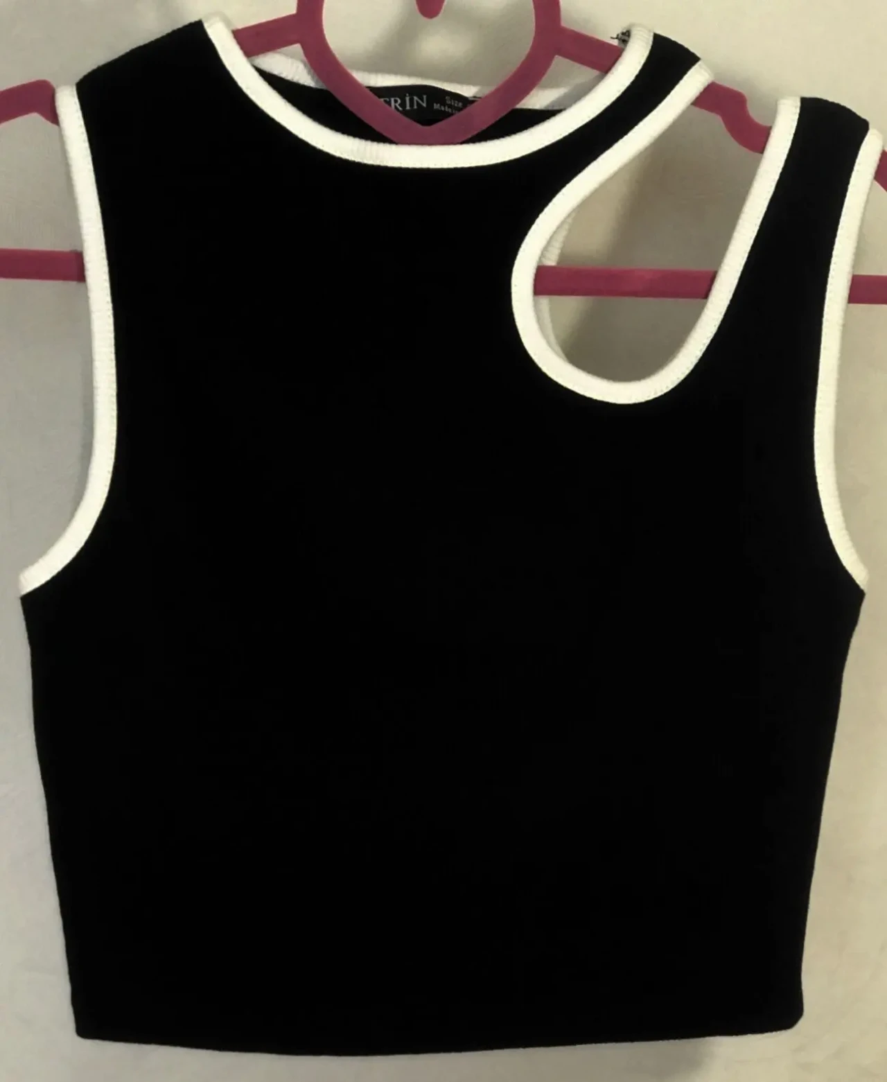 Новая топ-майка рубчик с белой отделкой люкс качество Турция 2