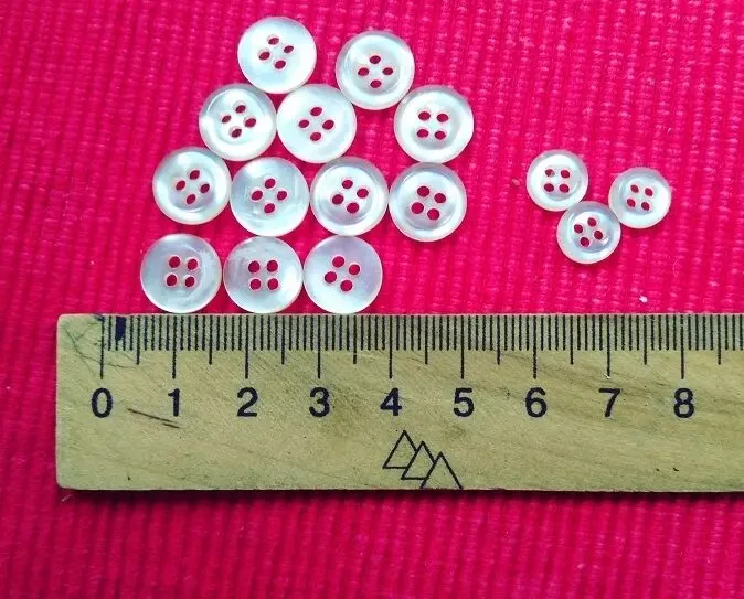 Набор для творчества пуговицы белые с перламутром набор15 шт