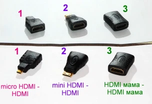 Перехідник HDMI - micro HDMI / HDMI - mini HDMI / HDMI - HDM