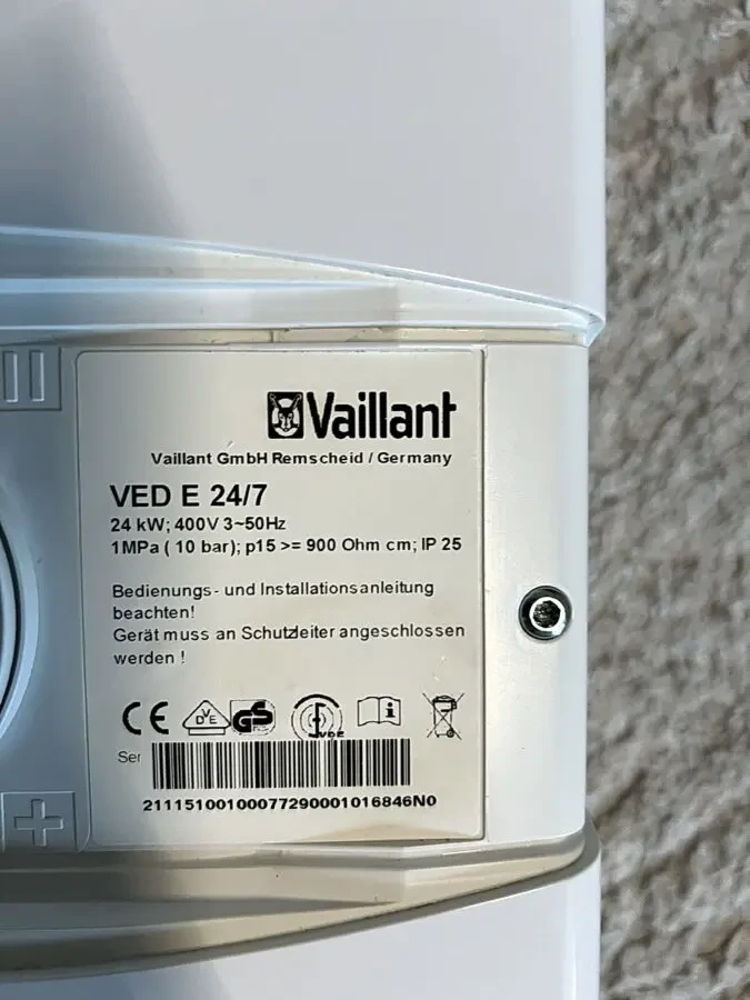 Электронный проточный водонагреватель Vaillant VED E 24 7 5