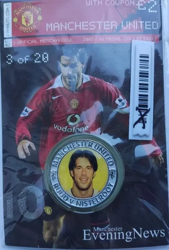 Футбольна картка з медальйоном Fc Manchester United Ruud V Nistelrooy 2