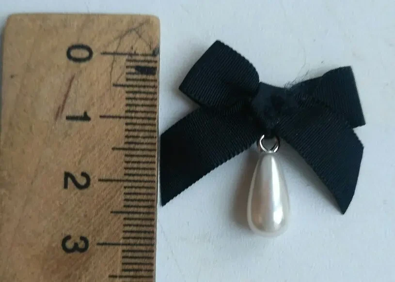 Детский Бантик подвеска капля  жемчужная 7