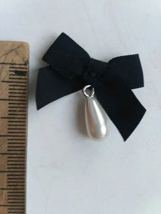 Детский Бантик подвеска капля  жемчужная 4