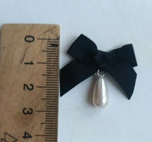 Детский Бантик подвеска капля  жемчужная 5