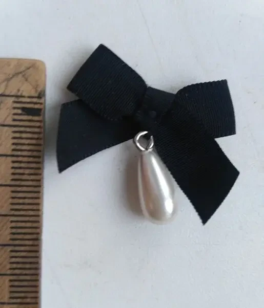 Детский Бантик подвеска капля  жемчужная 3