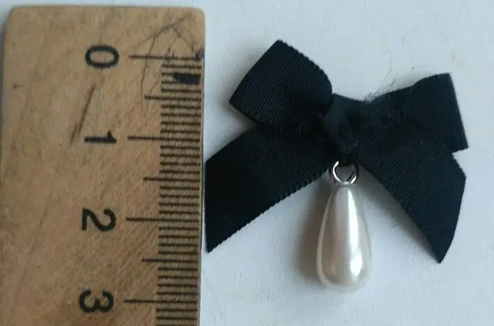 Детский Бантик подвеска капля  жемчужная 6