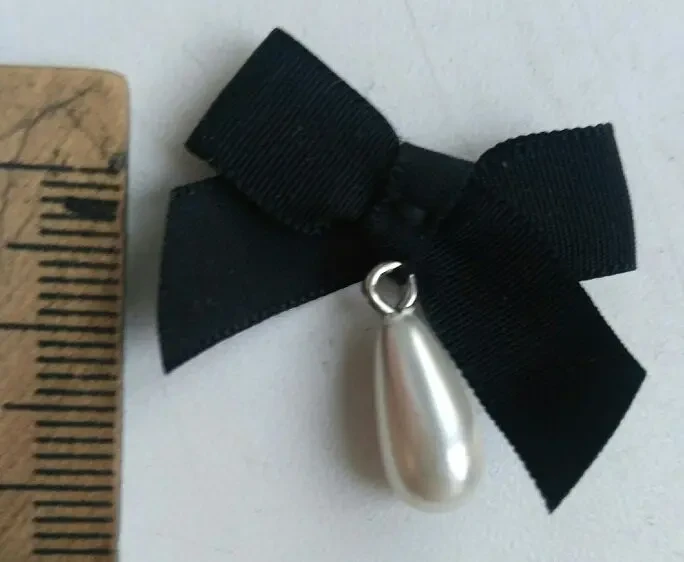 Детский Бантик подвеска капля  жемчужная