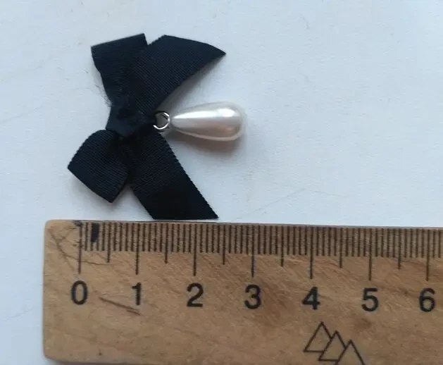 Детский Бантик подвеска капля  жемчужная 2