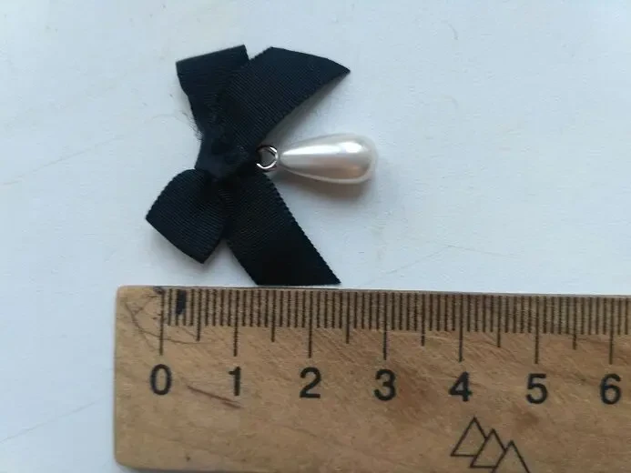 Детский Бантик подвеска капля  жемчужная 8