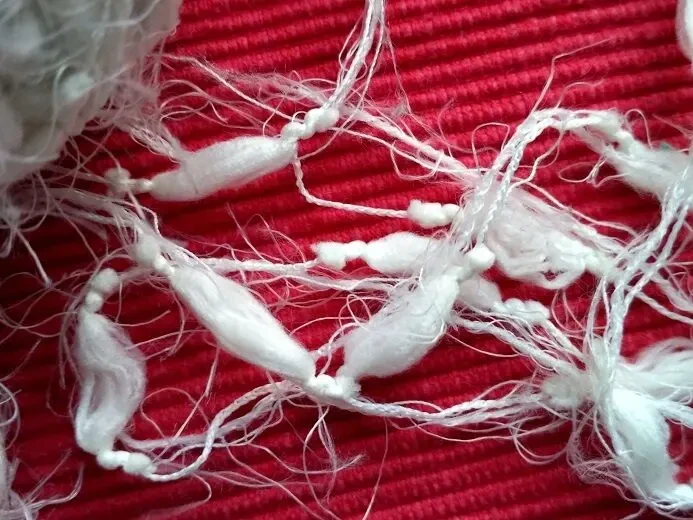 Набор для творчества пряжа нитки белая фантазийная 57 грамм 2