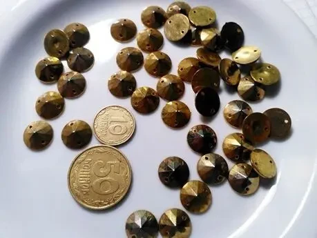 Набор для творчества декоры круглые золото пришивные металл, Индия 9