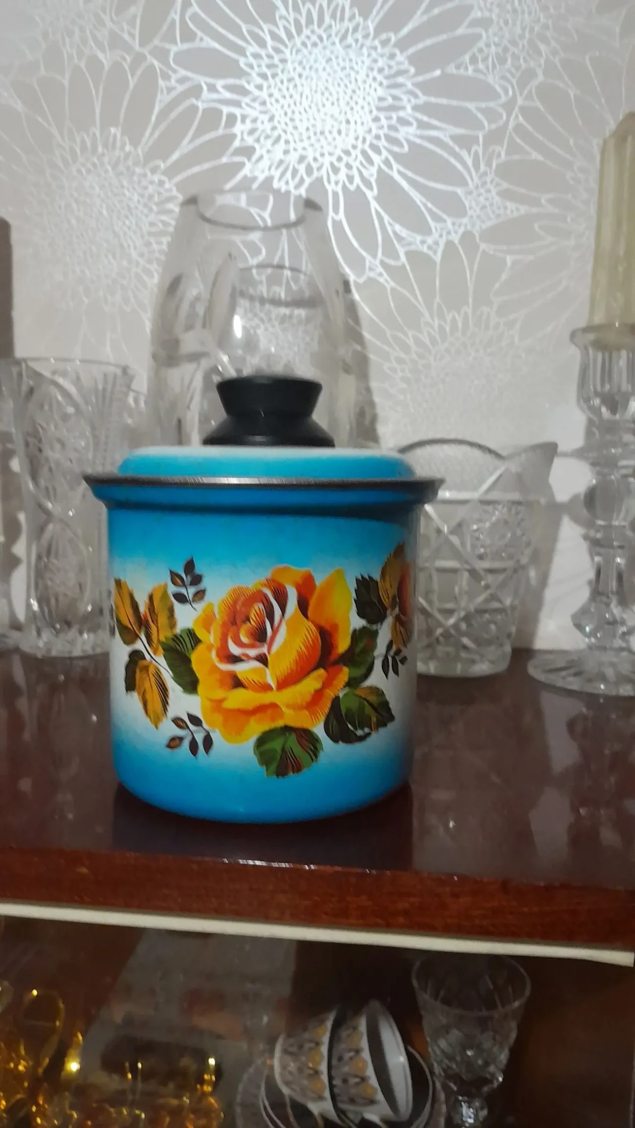 Красивая кружка-кастрюлька с крышкой. Ретро.Новая 5