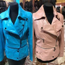 Акція!Рожева шкіряна куртка