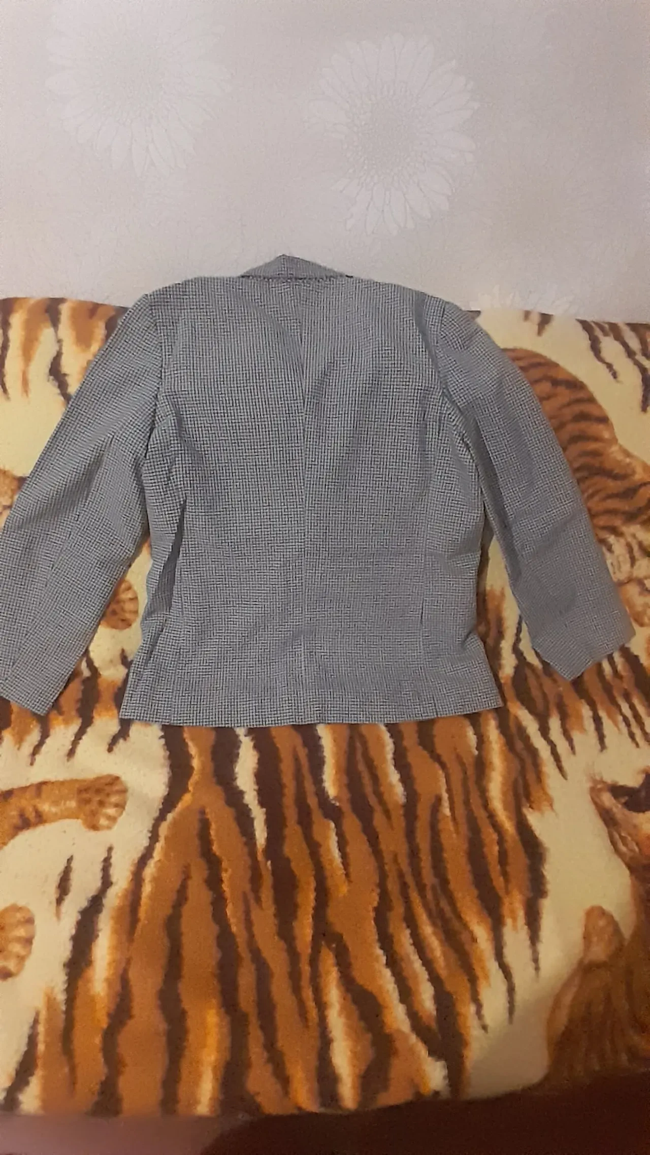 Классический пиджак в синюю клетку на подкладке.Польша 5