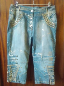 Женские джинсовые бриджи-3 dvd диска в подарок.