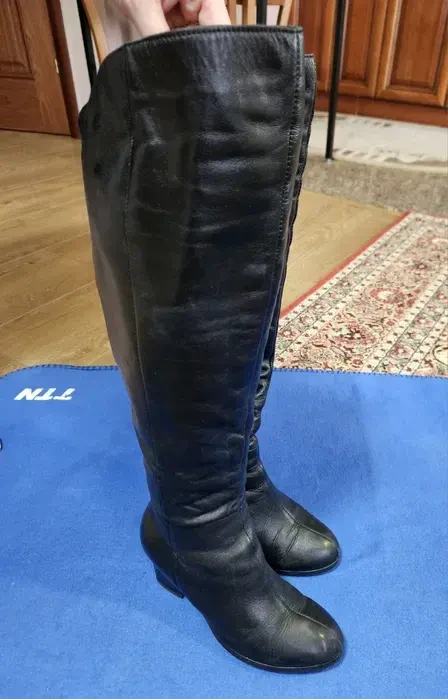 Зимові кожані чоботи на хутрі. 5