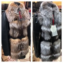 Акція!Куртка з хутром чорнобурки