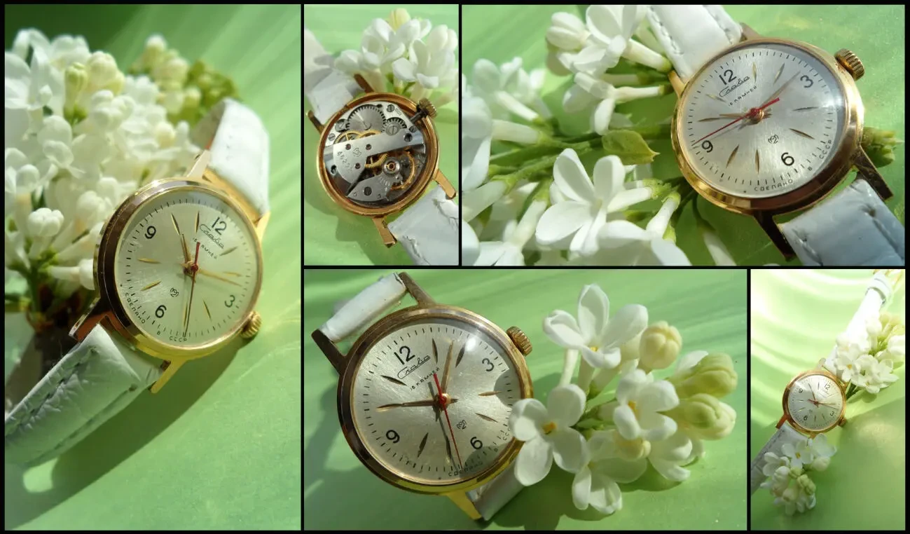 часы СССР, СЛАВА 1809, 1967 г. ЗОЛОЧЁННЫЕ, женские, механические