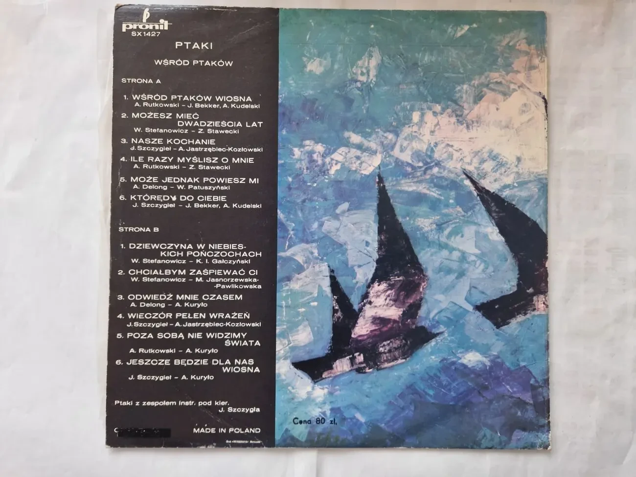 Грампластинка Птаки. Всрод Птаков. Польша. 2