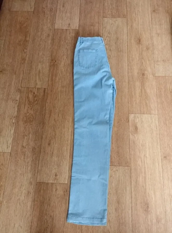 Lafeipiza Джинсы женские высокая посадка голубые 48 3