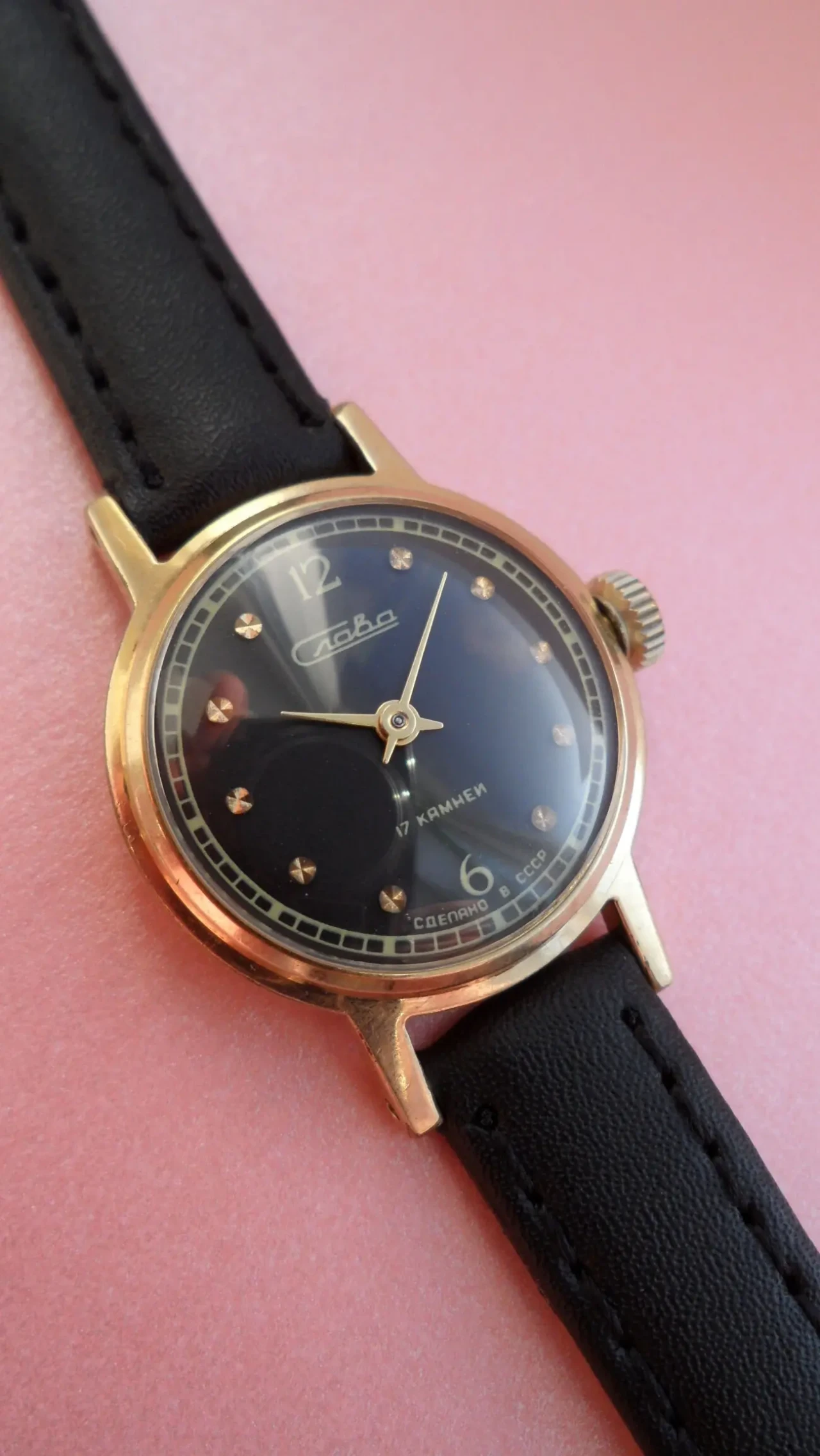 Женские часы, ПОЗОЛОЧЕННЫЕ, Слава-1601, СССР 80-х. НОВЫЙ ремешок. 6