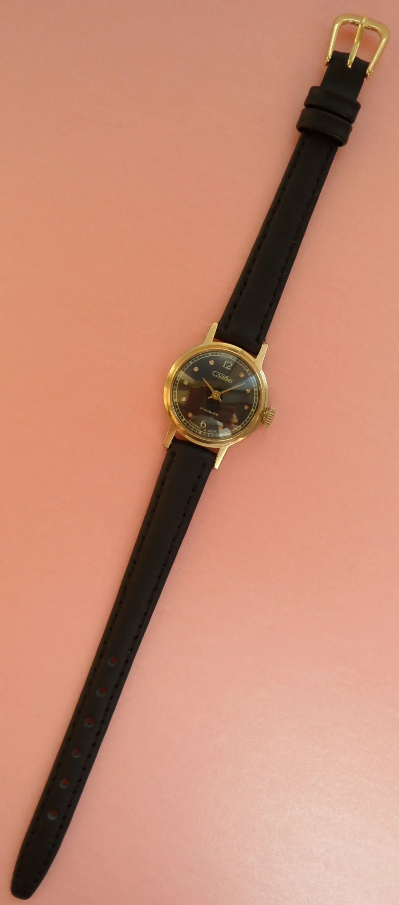 Женские часы, ПОЗОЛОЧЕННЫЕ, Слава-1601, СССР 80-х. НОВЫЙ ремешок. 5