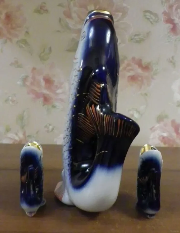 Набор Штоф и 2 рюмочки Рыбки 26 см и 8 см Городница 6