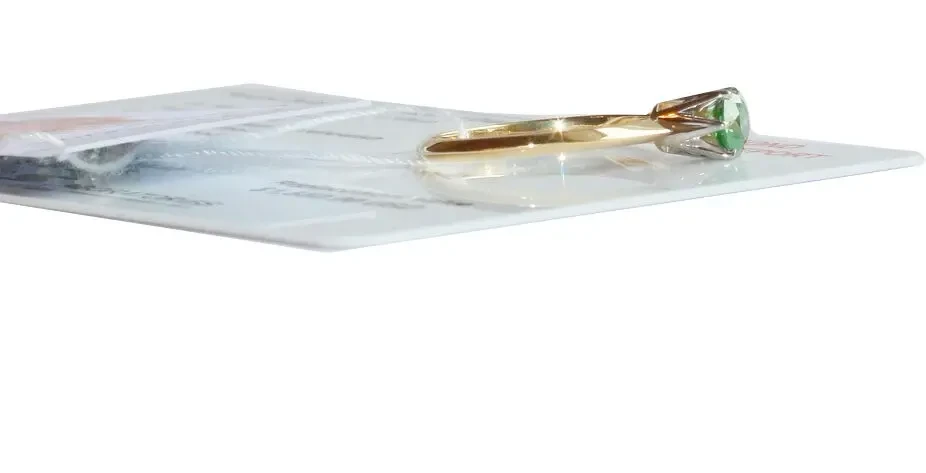 Золотое кольцо Infinity с зеленым бриллиантом 0, 51 карат. Эксклюзив 7