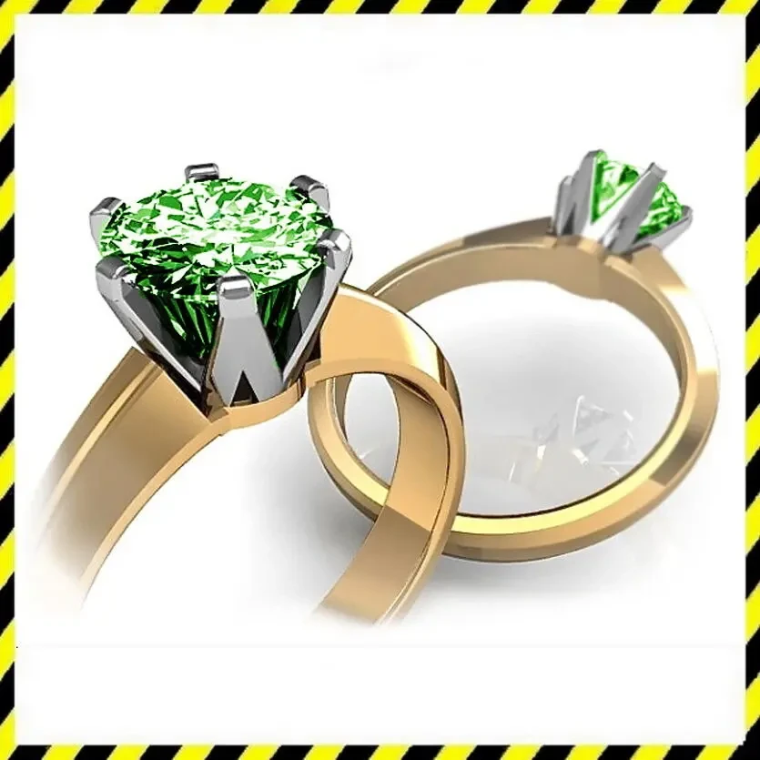 Золотое кольцо Infinity с зеленым бриллиантом 0, 51 карат. Эксклюзив