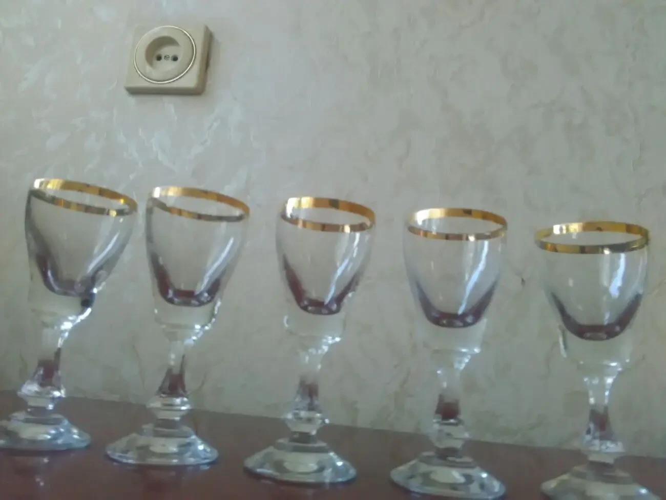 Стеклянные рюмочки на длиной ножке (СССР). 2