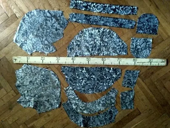 Для кукольных нарядов одежек ткань парча серебро 8