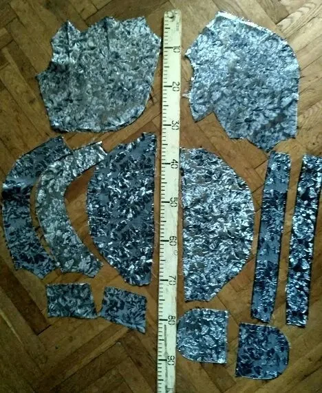 Для кукольных нарядов одежек ткань парча серебро 10