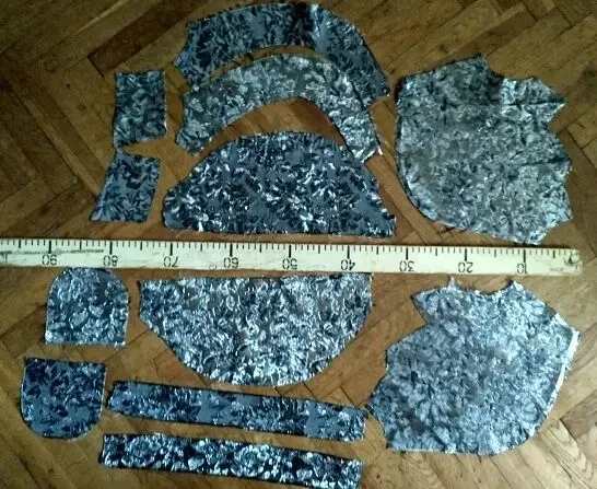 Для кукольных нарядов одежек ткань парча серебро 9