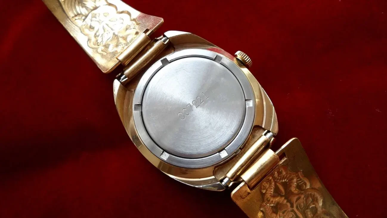 ПОЛЁТ-КОРОЛЕВСКИЙ, СССР начала 80-х., ЗОЛОЧЕННЫЕ часы, ПОЗОЛОЧЕННЫЙ б 7