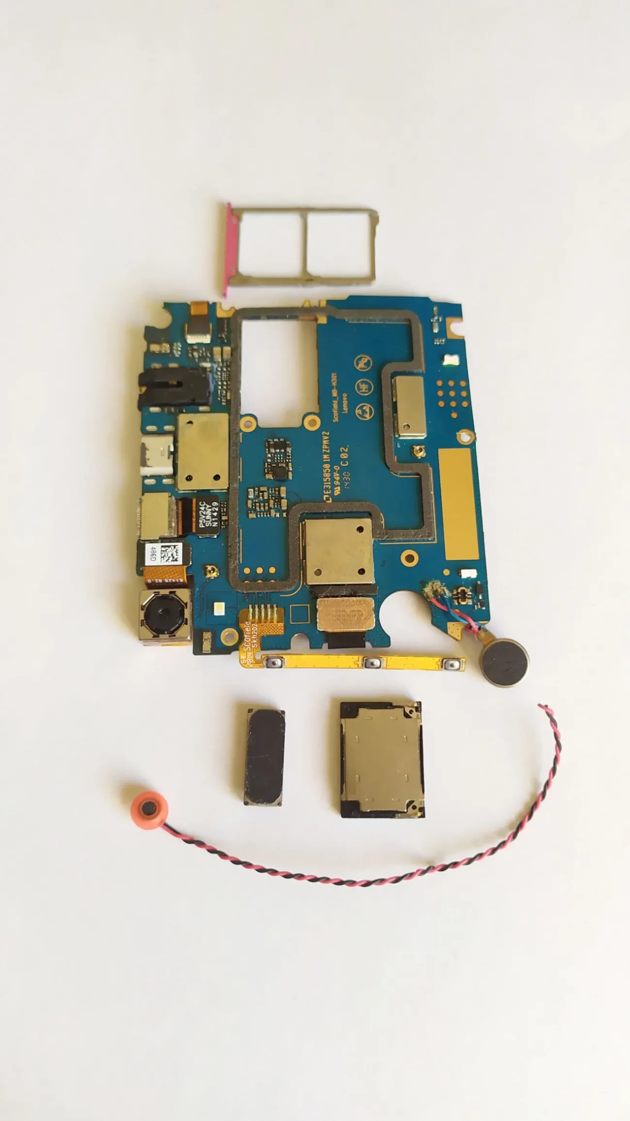 Запчасти Lenovo / Цена за всё / Плата камеры динамики вибро лоток итд 7
