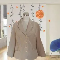 Вельветовый женский пиджак бежевый